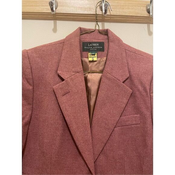 Vintage Ralph Lauren pink women’s blazer single button jacket suit size 10P - Picture 5 of 13